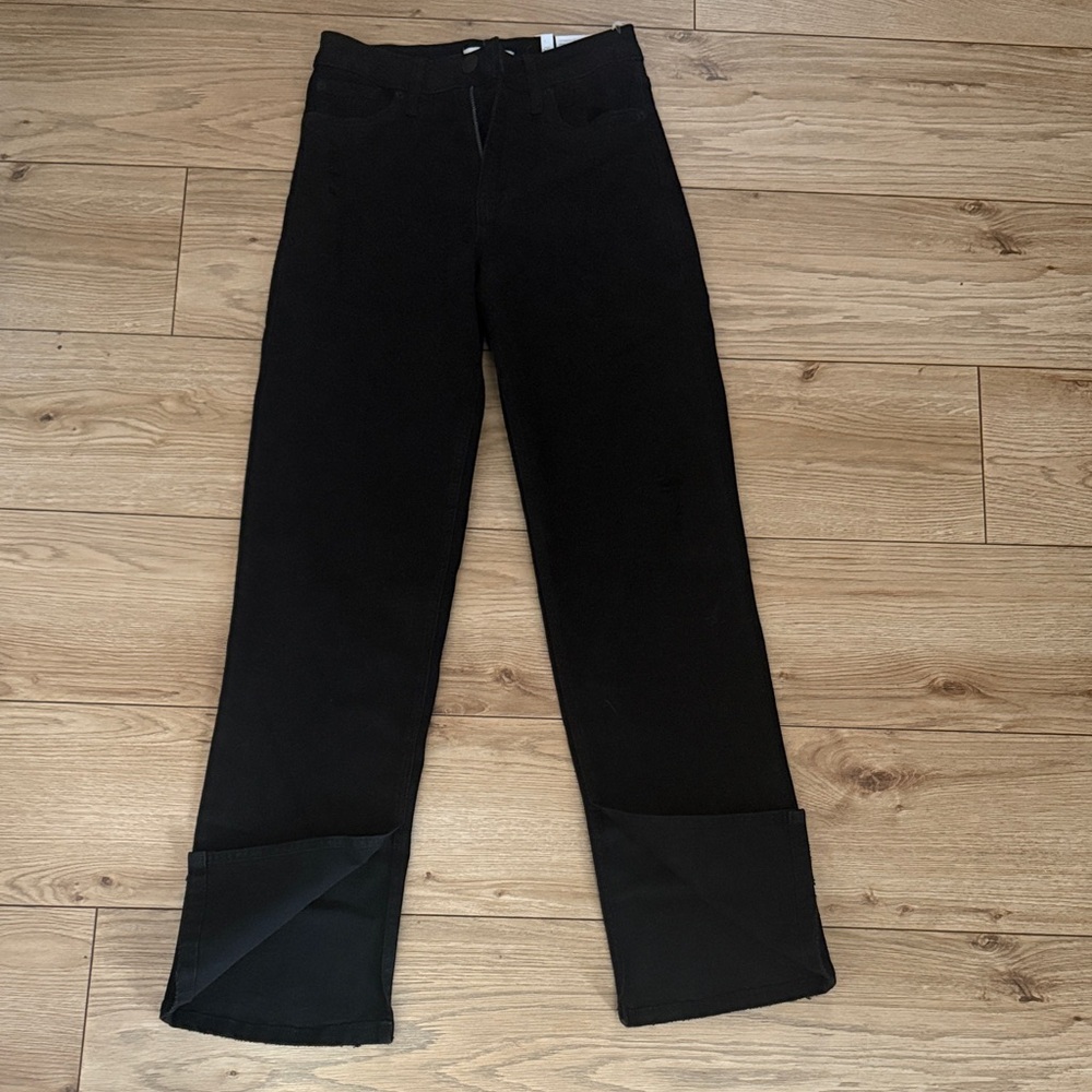 Black Straight-Leg Jeans With Slits Sts Blue Cameron Straight Ultra High Rise